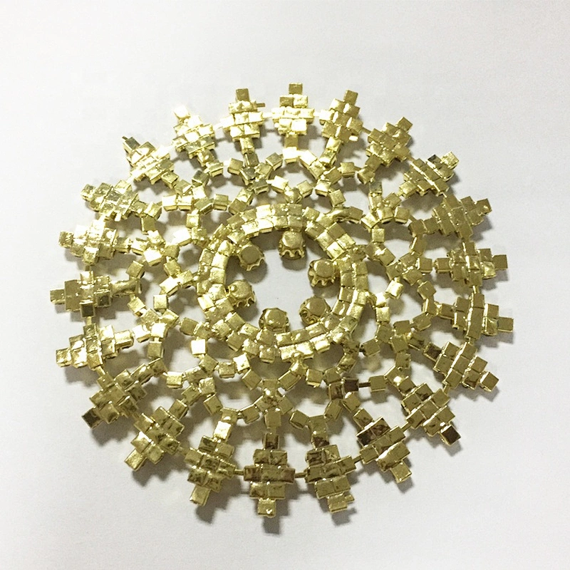 9cm handmade round shape special design gold topaz rhinestone applique patches for clothes