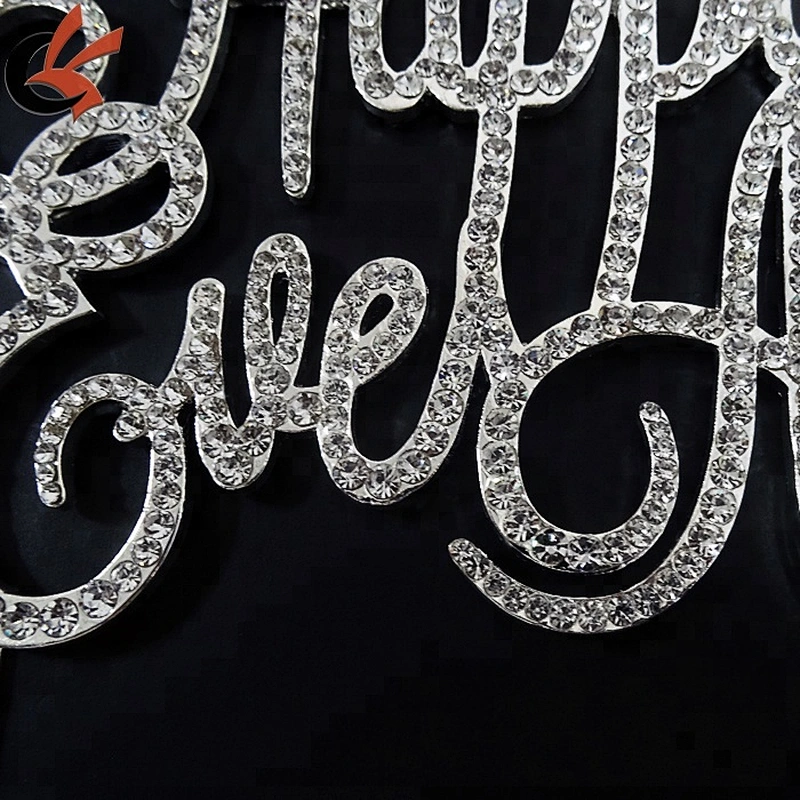happy ever after Silver Crystal Rhinestone Cake Topper Bling Party Favor
