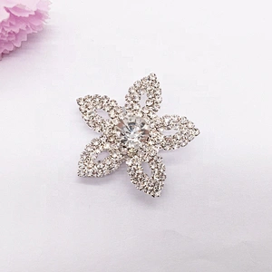Wholesale Fashion European Women Silver Crystal Flower Rhinestone Floral Clip On Shoe Buckle