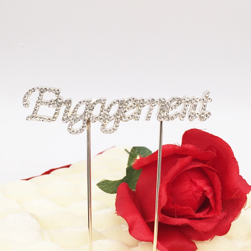 Diamante Favors Engagement Wedding Anniversary Cake Topper for Decoration