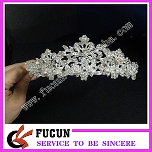 handmade bridal wedding glass beads decorative rhinestone crown