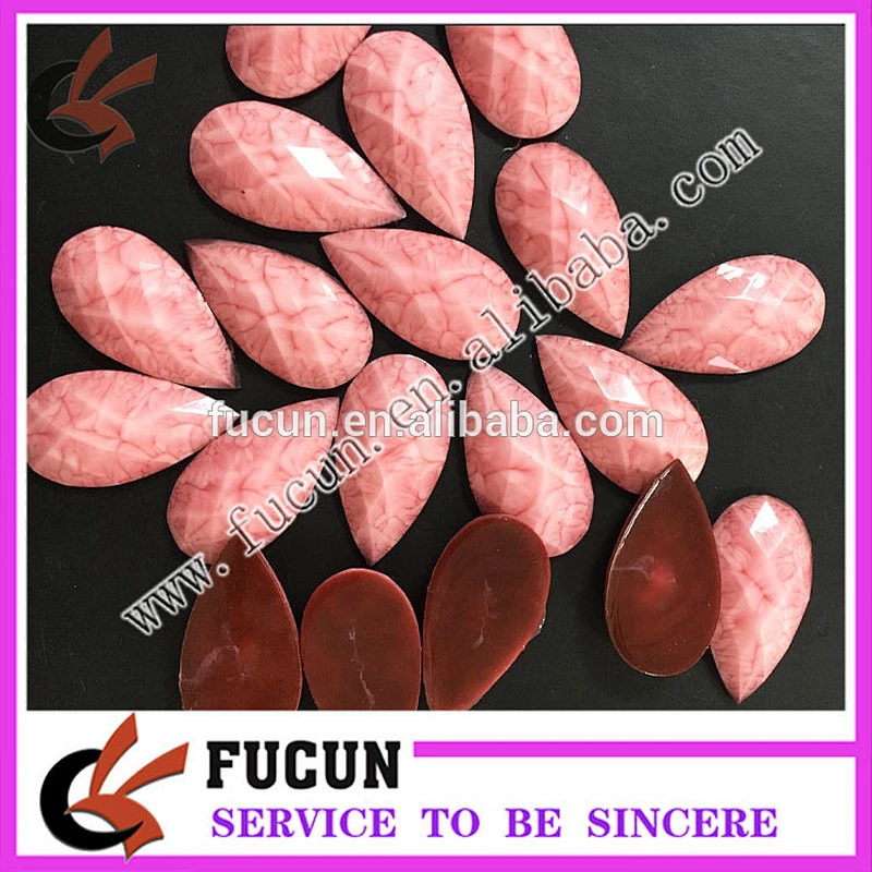 cheap factory price flat back multi color epoxy resin teardrop stone