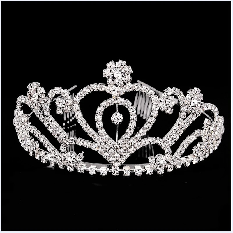 Wholesale large style wedding jewelry rhinestones bridal tiara with comb