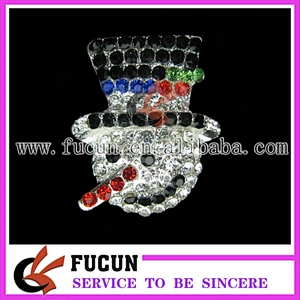 wholesale colorful rhinestone Christmas hat ornaments/christmas decoration