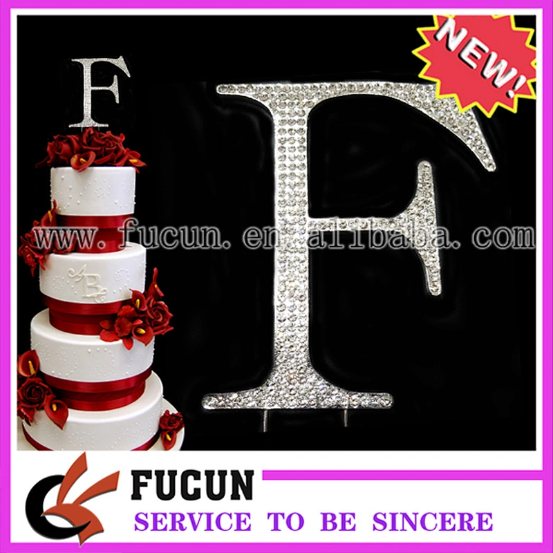 Wedding Crystal Rhinestone Renaissance Monogram Bling Cake Topper Initial Letter