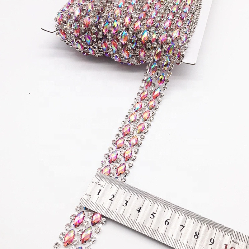 Whosale crystal flat back resin applique ab rhinestone trimmings for carnival clothing making