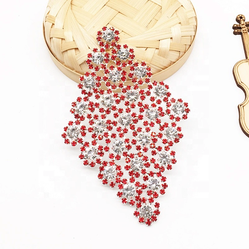 Wholesale attractive large square flat back rhinestone red crystal embellished applique for decoration