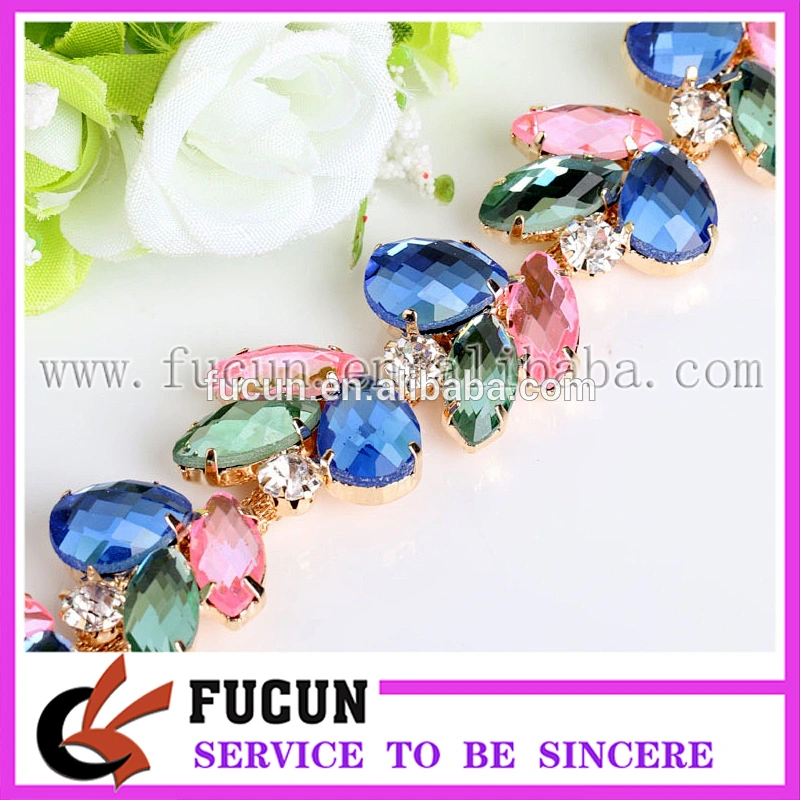 wedding dress decorative colors rhinestone chain