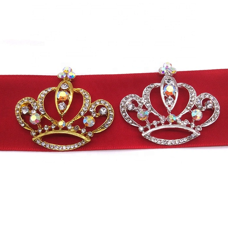wholesale flatback AB clear crystal rhinestone crown brooch