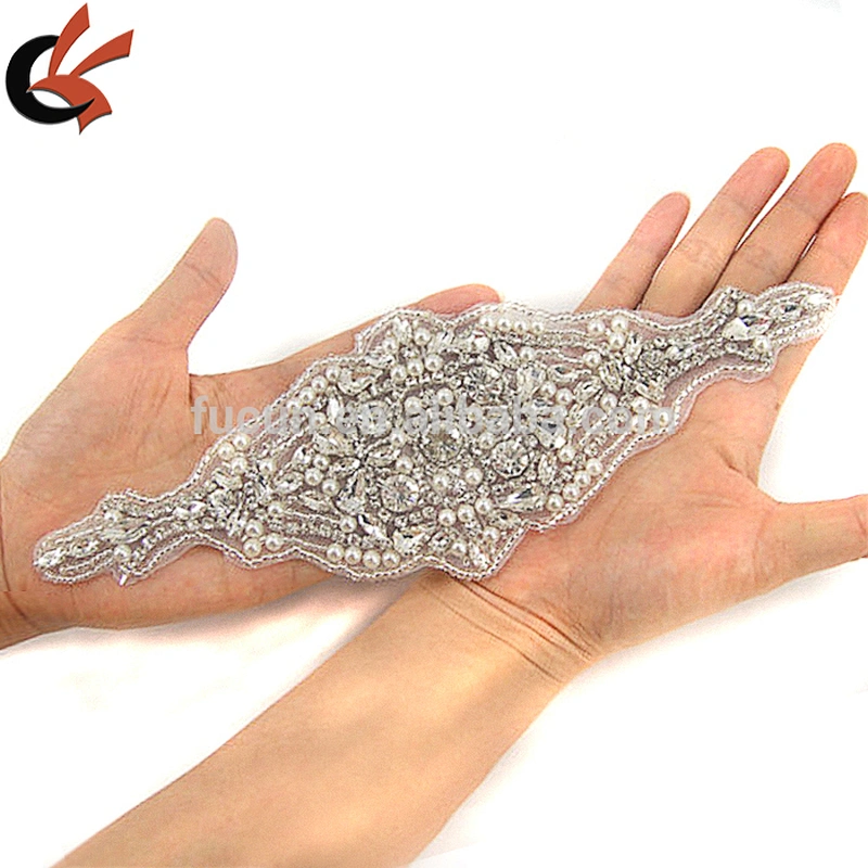 China manufacturer rhinestone applique for sash,neckline dress decoration