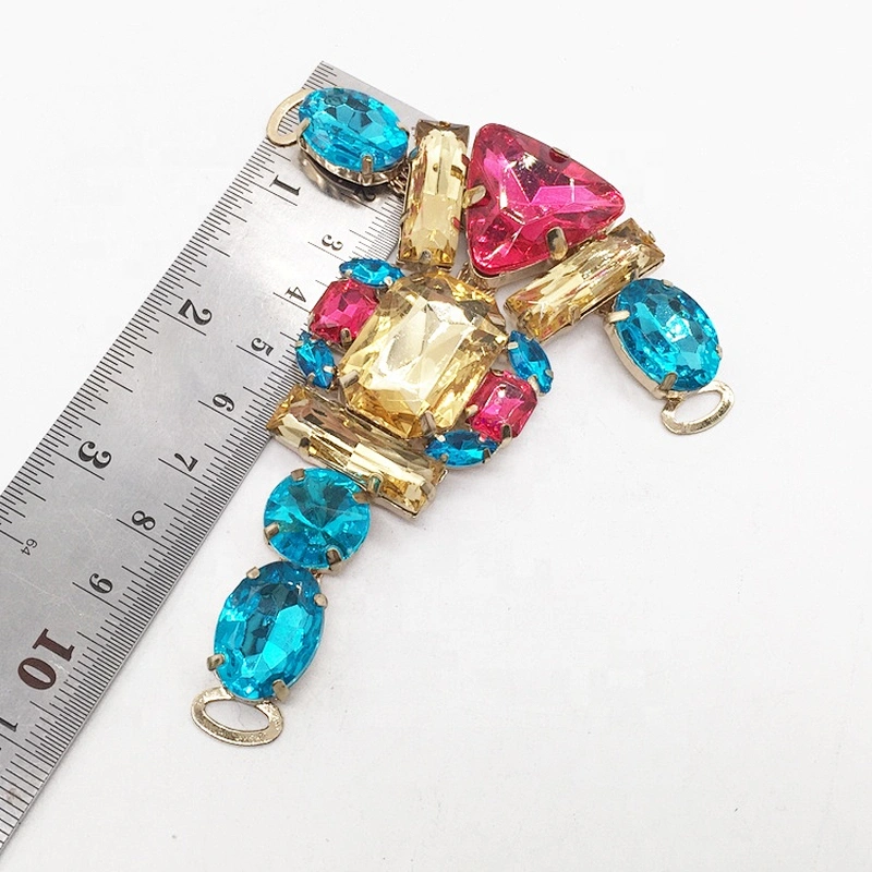 Newest shoe decoration buckles with mix colors rhinestone for women sandal ornament