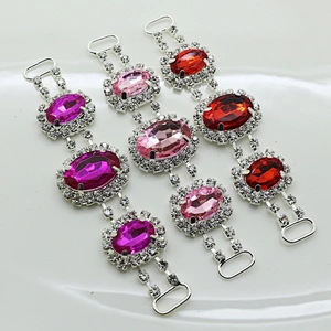 fashion 95mm colorful rhinestone bikini connector for Swimwear Metal Accessories