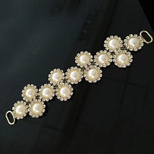 fancy swimwear decorative floral beadsed crystal rhinestone bikini connector