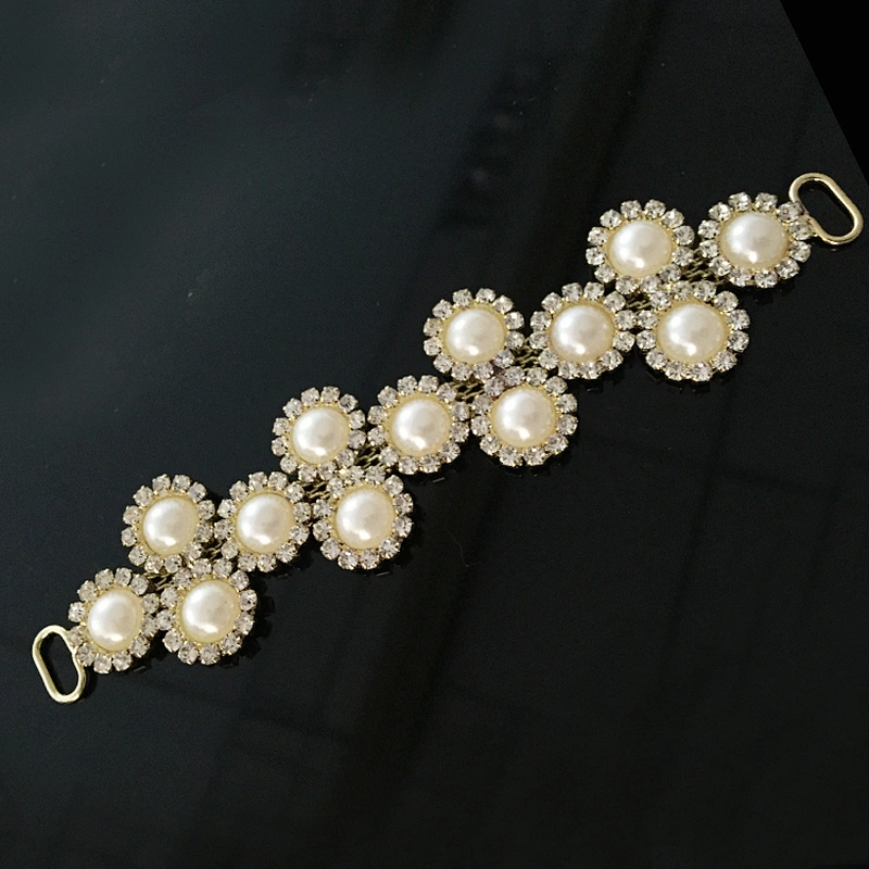 fancy swimwear decorative floral beadsed crystal rhinestone bikini connector