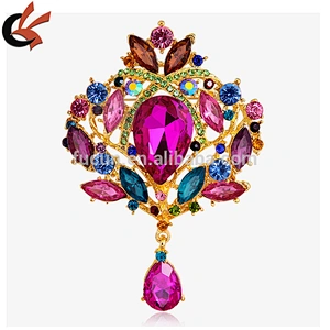 large Wedding Bridal Rhinestone crystal brooches silver brooch pin