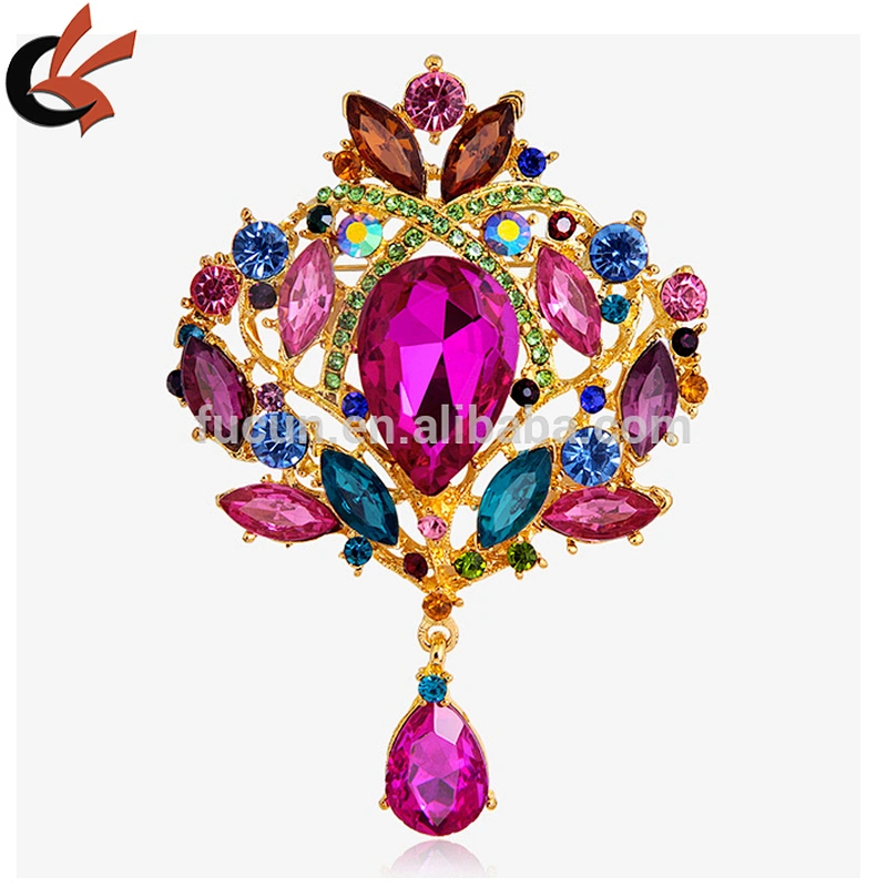 large Wedding Bridal Rhinestone crystal brooches silver brooch pin
