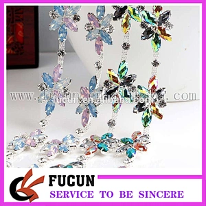 unique costume applique color AB rhinestone trims