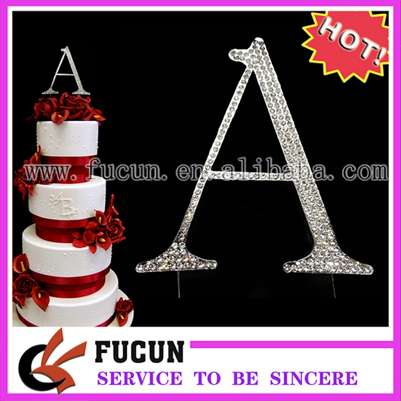 Wedding Crystal Rhinestone Renaissance Monogram Bling Cake Topper Initial Letter