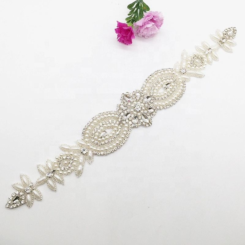 New Euramerican Bohemian Women Wedding Crystal Applique Rhinestone Pearl Hairbands Trims