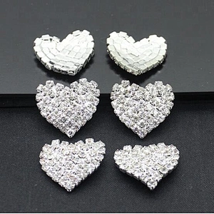 2019 New Fashion Clear Silver Plating flat back heart shape rhinestone brooch wholesale