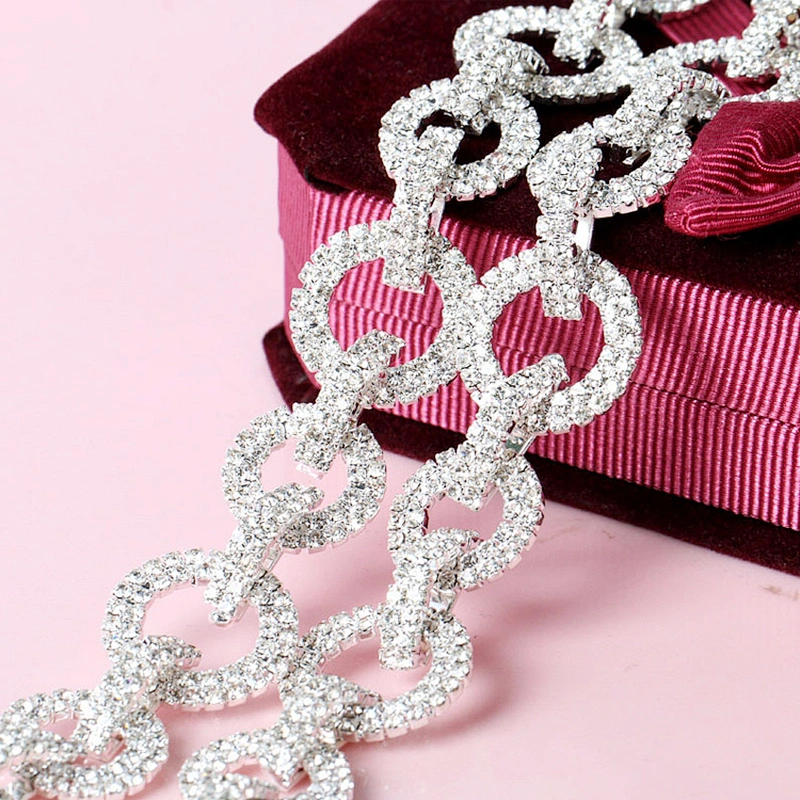 3cm width crystal circle balls rhinestone trims for ins girls sexy dress