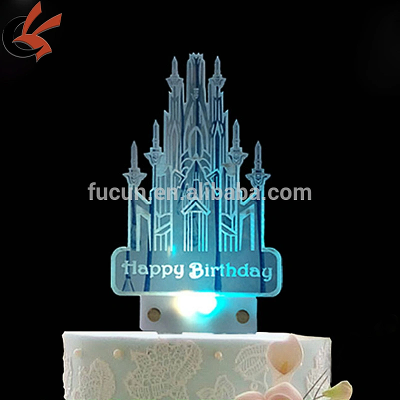Wholesale Party Decoration Happy Birthday Acrylic Led cake toppers