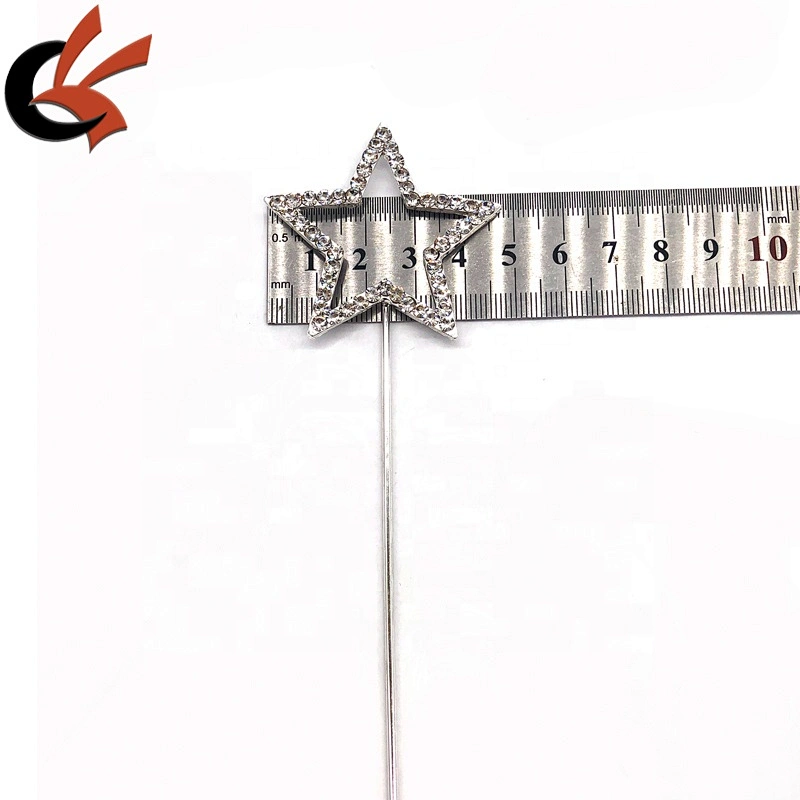 45x48mm Silver star shining crystal rhinestone cake topper