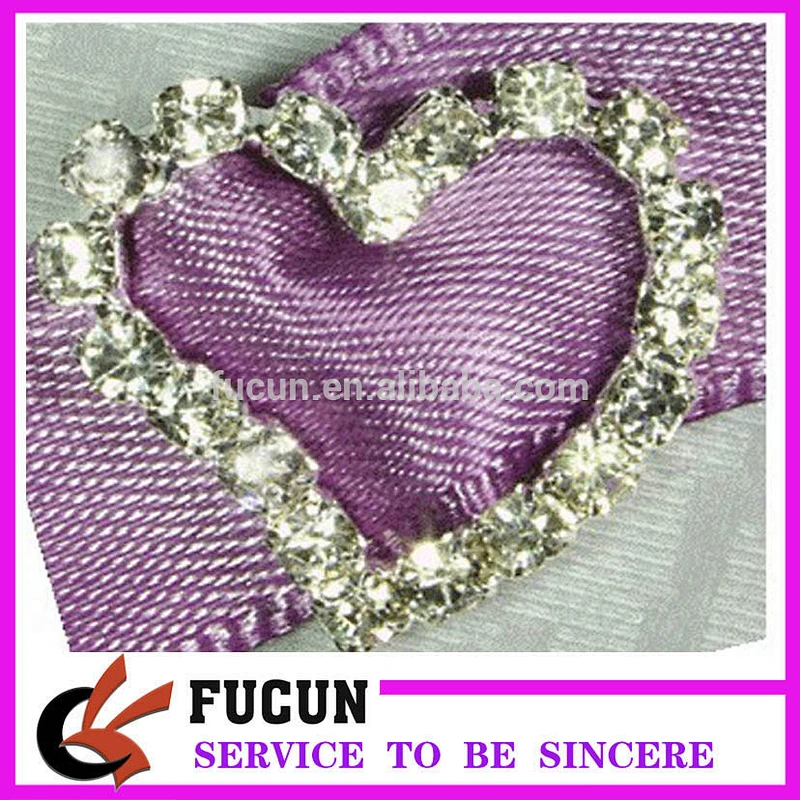 15mm heart rhinestone buckles/ribbon buckles