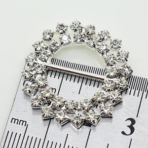 wholesale gold diamante rhinestone buckles for invitation ribbon slider