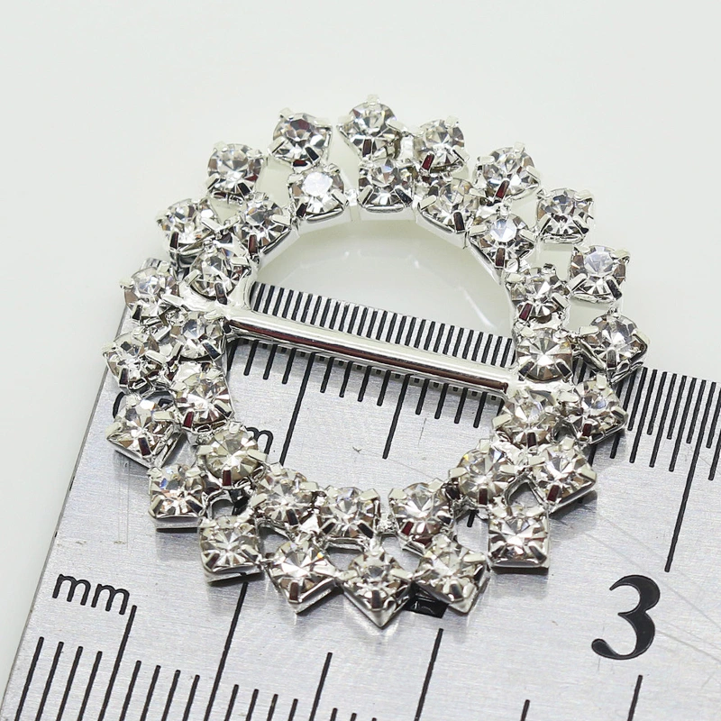 wholesale gold diamante rhinestone buckles for invitation ribbon slider