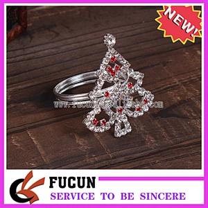 2018 Customs Christmas Gifts Rhinestone Table Napkins Christmas Trees Napkin Ring