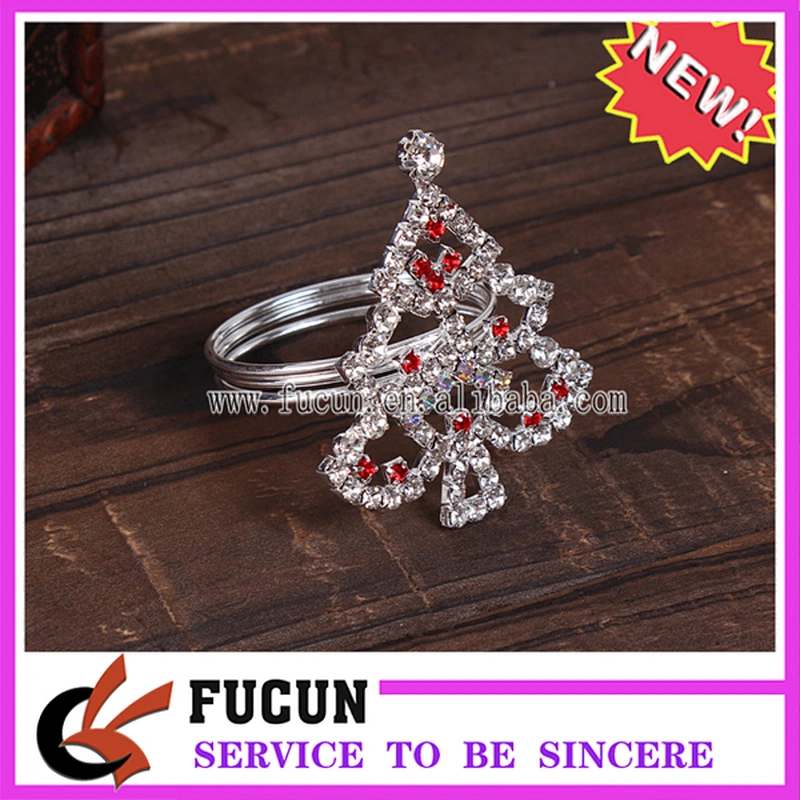 2018 Customs Christmas Gifts Rhinestone Table Napkins Christmas Trees Napkin Ring