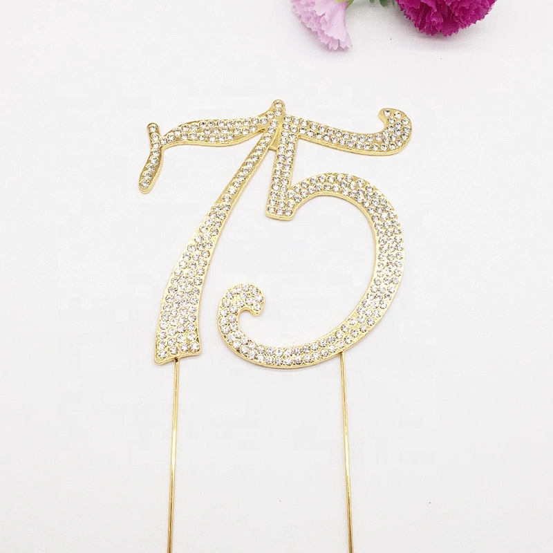 wedding favors celebration number birthday cake decorations crystal rhinestone cake topper