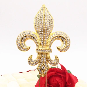 Factory custom wedding decoration party supplies gold christian cross cake topper