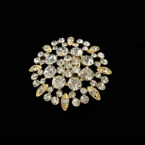 50mm gold color jewelry craft rhinestone brooch