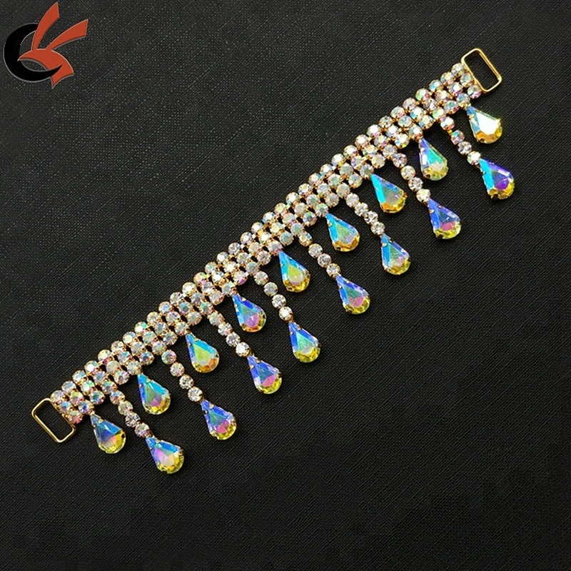Factory bling bling  custom drop AB clear rhinestone bikini connector