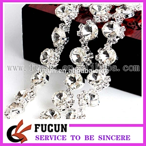 2016 clear crystal diamante wedding decoration rhinestone banding trim