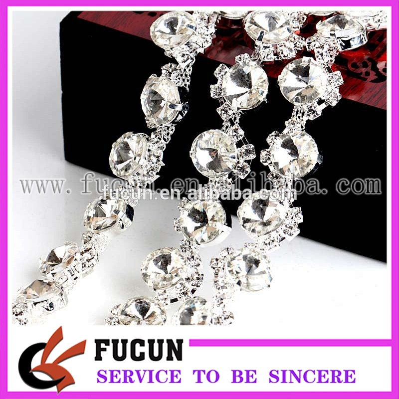 2016 clear crystal diamante wedding decoration rhinestone banding trim