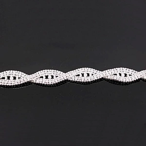 Custom wholesale twisted hair accessories rhinestone bridal wedding decoration trimming