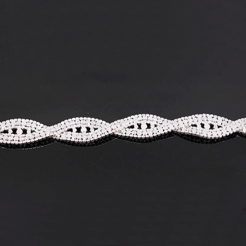 Custom wholesale twisted hair accessories rhinestone bridal wedding decoration trimming