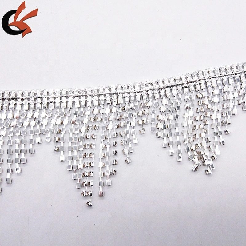 fringe crystal rhinestone applique trim tassel strass patches trimmings