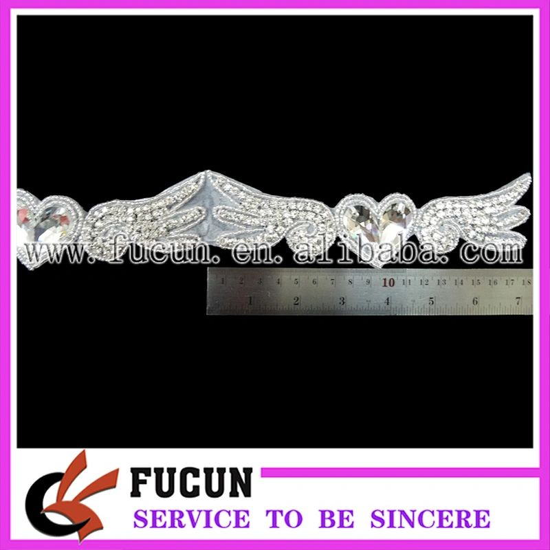 Wedding Rhinestones Applique Trimming/Bridal Sash Embroidery Designs for women dresses