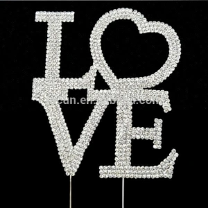 Crystal rhinestone Large LOVE cake topper in even&party supplier
