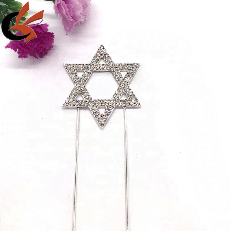 New arrival Hexagonal star shape crystal rhinestone cake topper