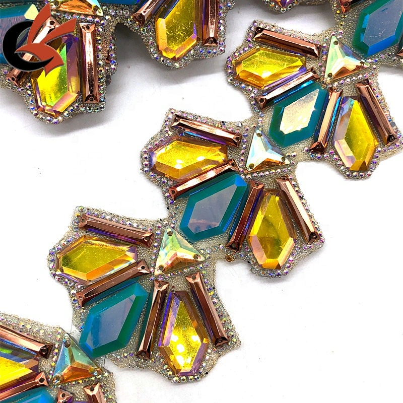 large resin stones decorative Hot fix rhinestone trimming tape back with glue