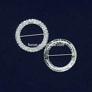 wedding chair sash round shape rhinestone slider diamante buckle for decoration