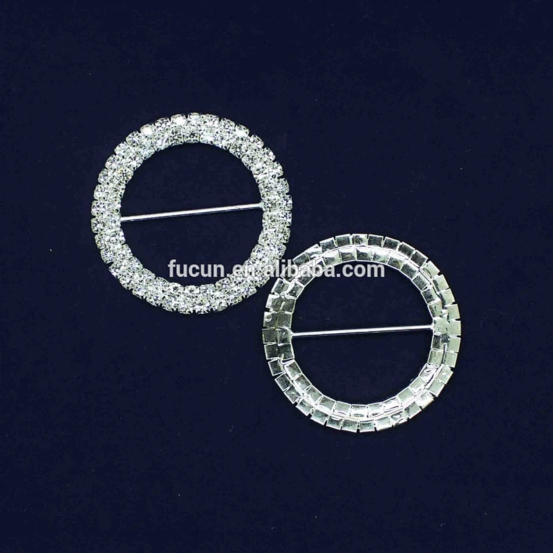 wedding chair sash round shape rhinestone slider diamante buckle for decoration