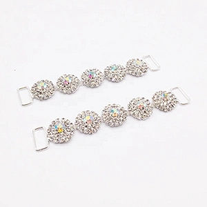 custom alloy sterling silver metal crystal ab rhinestone connectors for fitness bikini competition