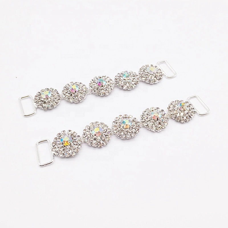 custom alloy sterling silver metal crystal ab rhinestone connectors for fitness bikini competition