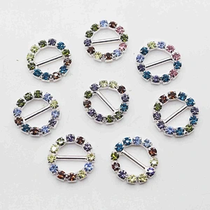 Hot sale diamante colorful rhinestone round buckle for decoration
